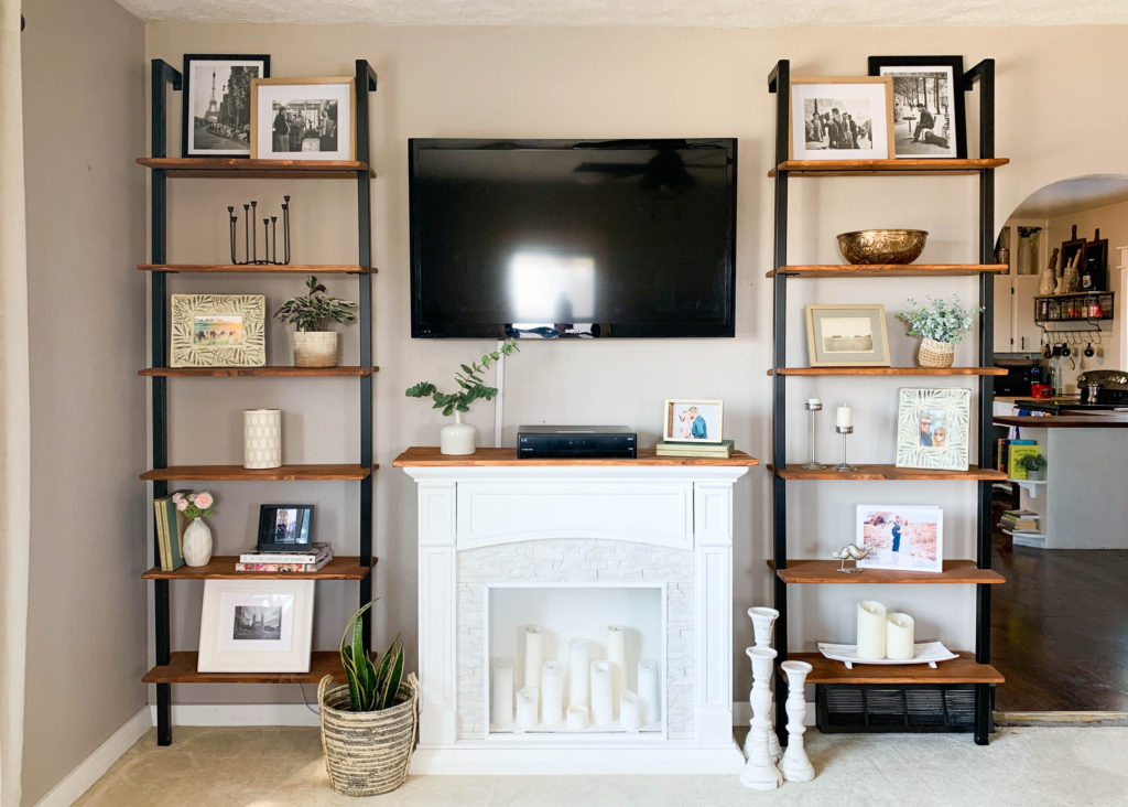 Long Farmhouse Wood + Metal Bookshelf - What WE Make